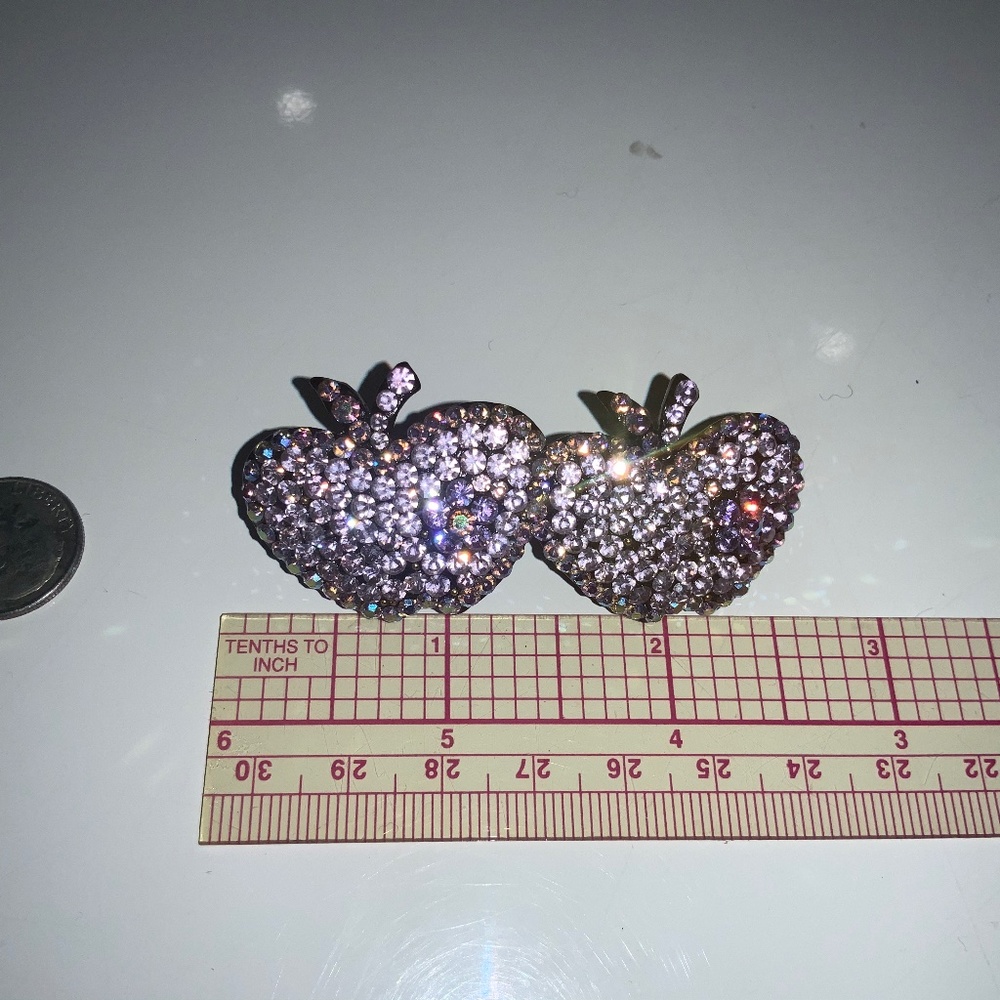Crystal new apple hair clip 2.5”